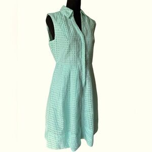 Sangria Mint sleeveless summer dress weave texture lined size 6